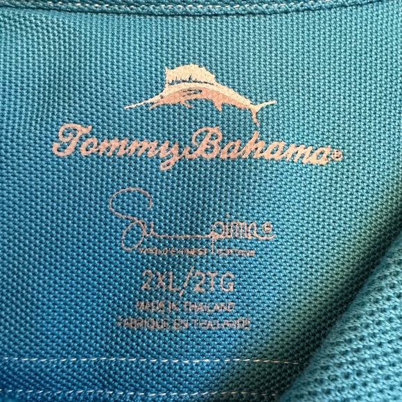 Lot Of 2 Tommy Bahama Island Zone Polo Shirts Both Size 2XL Aqua & Coral *Stains - Picture 3 of 14